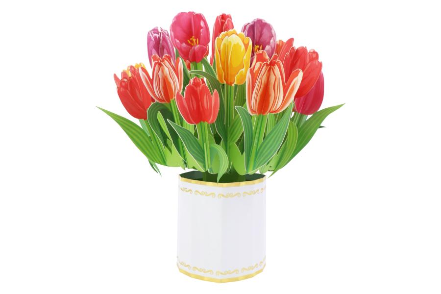 Blumenkarte mit Tulpen
